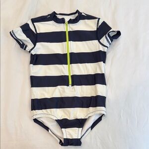 Primary Navy and White Swimsuit with Zipper, Girls 2T, like new!